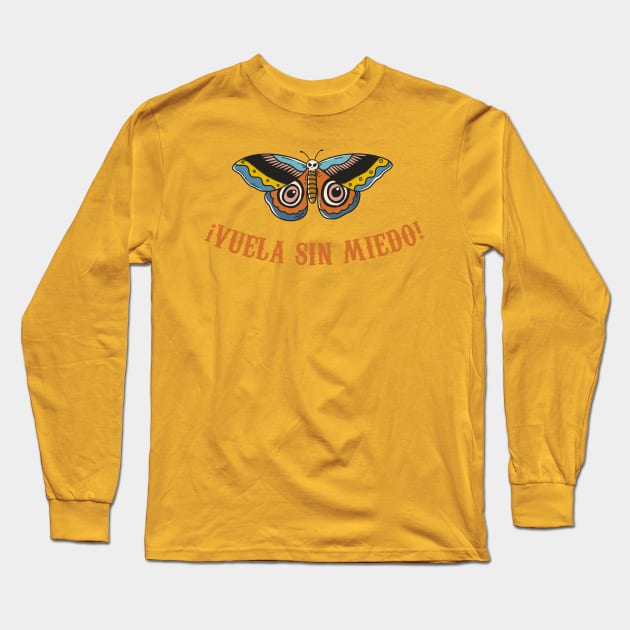 Vuela sin miedo - colorful butterfly Long Sleeve T-Shirt by verde